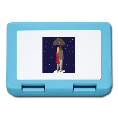 Pärchen Brotdose - couplerain Paerchen im Regen unterm Schirm Liebe