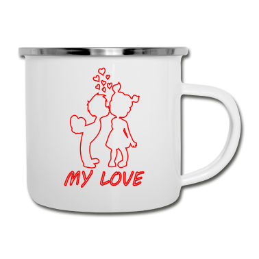 Pärchen Emaille Tasse - paerchen my love