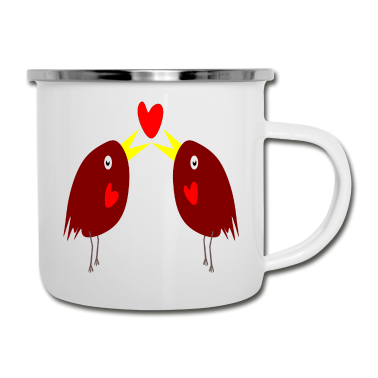 Pärchen Emaille Tasse - Verliebtes Paerchen Liebe Geschenke