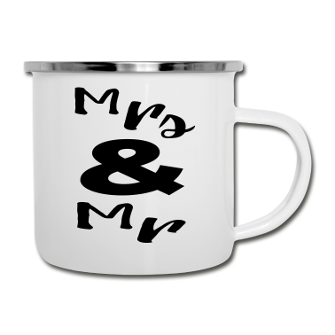 Pärchen Emaille Tasse - Mrs and Mr Paerchen Geschenke