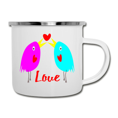 Pärchen Emaille Tasse - Love Verliebtes Paerchen Geschenke für Paare