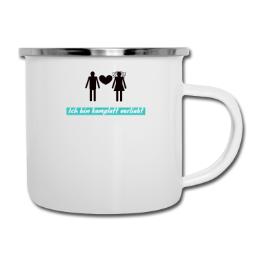Pärchen Emaille Tasse - Beziehung verheiratet Einsam Partner Paerchen Sing