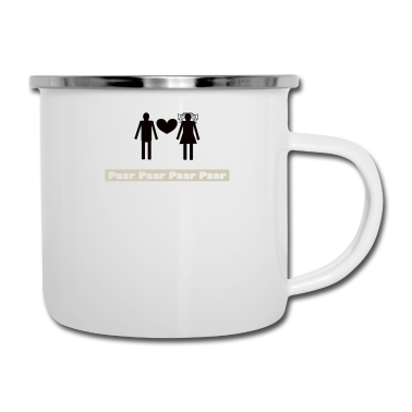 Pärchen Emaille Tasse - Kuesse verliebt Paare frisch Hochzeit Paerchen Zun
