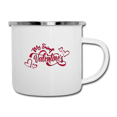 Pärchen Emaille Tasse - Amor LGBT Valentin Flirt Herz