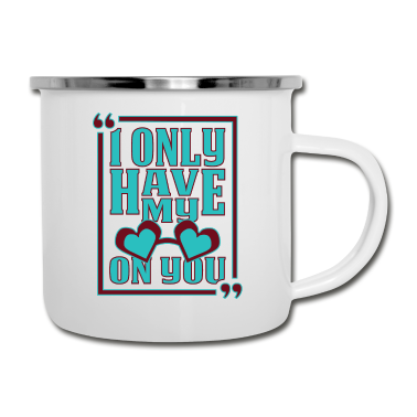 Pärchen Emaille Tasse - Amor LGBT Augen Flirt Herz