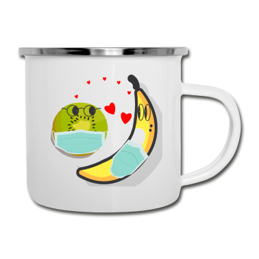 Pärchen Emaille Tasse - Pärchen Liebe Lockdown Quarantäne Geschenk lustig