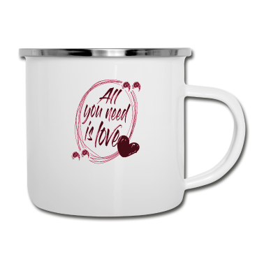 Pärchen Emaille Tasse - Valentinstag