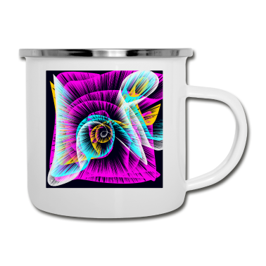 Pärchen Emaille Tasse - Love Pattern Liebe Muster Pink Geschenke