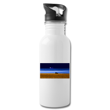 Pärchen Trinkflasche - Strand Schiff Paerchen breit