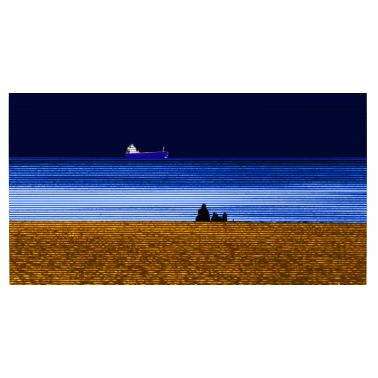 Motiv Strand Schiff Paerchen breit