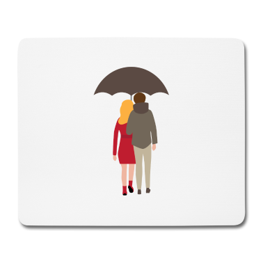 Pärchen Mousepad - couple Paerchen verliebt unter Schirm 3 381