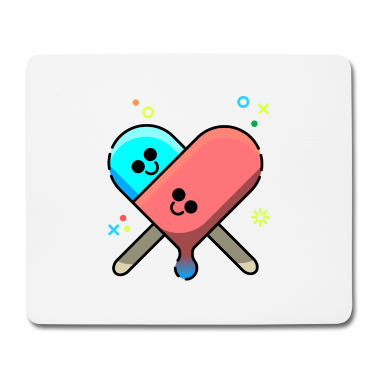 Pärchen Mousepad - Eis am Stiel Eiscreme Sommer Liebe Herz Paerchen