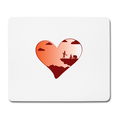 Pärchen Mousepad - Amor LGBT Sonnenuntergang Flirt Herz