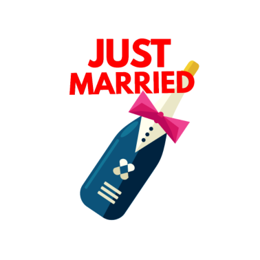 Motiv just married frisch verheiratet hochzeitsfeier