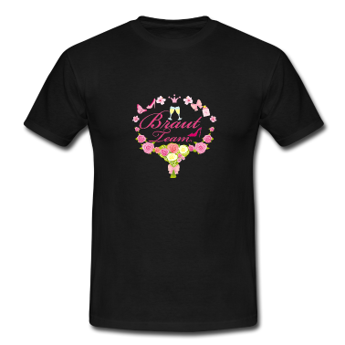 Hochzeit T-Shirt - Braut Team - Blumenstrauß für die Hochzeitsfeier