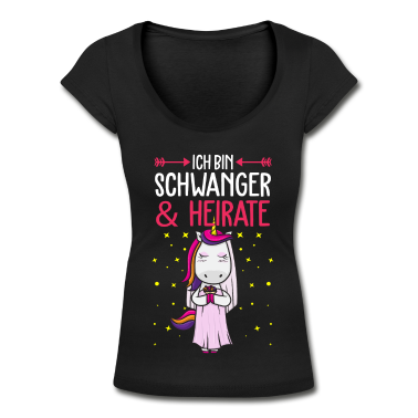 Hochzeit T-Shirt - Einhorn Braut Schwanger Heirat Hochzeit Baby