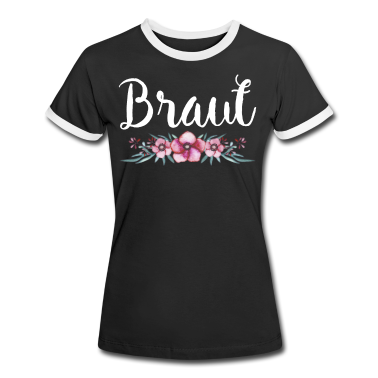 Hochzeit T-Shirt - Heiraten Outfit Braut Blumenkranz