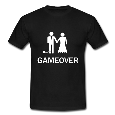 Hochzeit T-Shirt - Gameover Junggesellenabschied Heiraten Geschenk