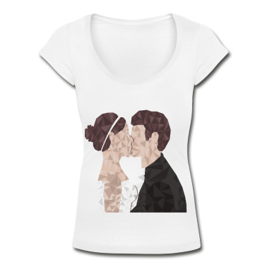 Hochzeit T-Shirt - Frisch Verheiratet - Ehepaar im Low Poly Style