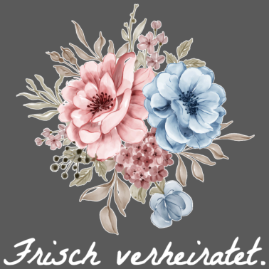 Motiv Frisch verheiratet Brautstrauß Heirat Wedding