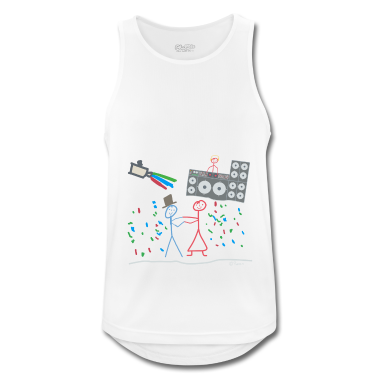 Hochzeit Tank Top - Hochzeitsfeier Dj Musik Strichmännchen Tanz Disco