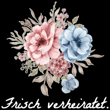 Motiv Frisch verheiratet Brautstrauß Heirat Wedding