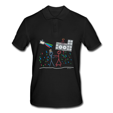 Hochzeit Poloshirt - Hochzeitsfeier Dj Musik Strichmännchen Tanz Disco