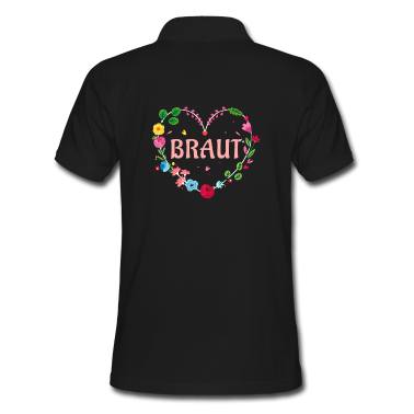 Hochzeit Poloshirt - Braut Herz Blumen Hochzeit JGA