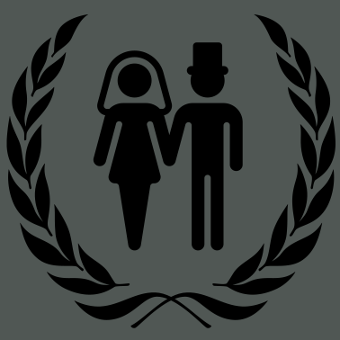 Motiv Brautpaar im Lorbeerkranz