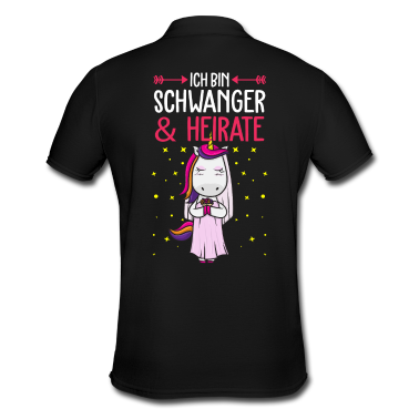 Hochzeit Poloshirt - Einhorn Braut Schwanger Heirat Hochzeit Baby
