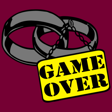 Motiv JGA Ehe Schild game over ...+