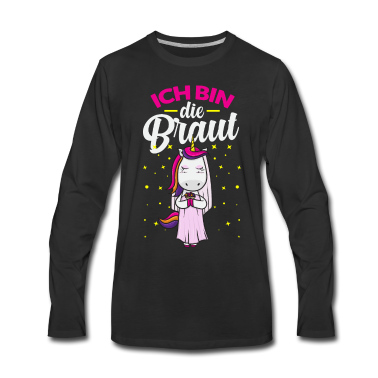 Hochzeit Langarmshirt - Einhorn Braut Hochzeitsfeier Ehefrau Geschenk