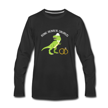 Hochzeit Langarmshirt - Dinosaurier Ring Träger Produkt, Hochzeitsfeier drucken