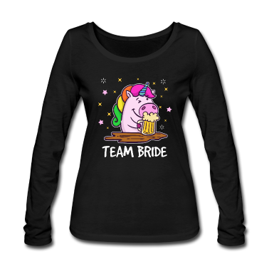 Hochzeit Langarmshirt - Team Braut Junggesellinnenabschied Einhorn