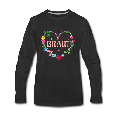 Hochzeit Langarmshirt - Braut Herz Blumen Hochzeit JGA