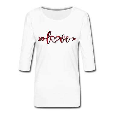 Hochzeit Langarmshirt - Love-Herz-Schriftzug
