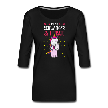 Hochzeit Langarmshirt - Einhorn Braut Schwanger Heirat Hochzeit Baby