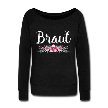 Hochzeit Langarmshirt - Heiraten Outfit Braut Blumenkranz
