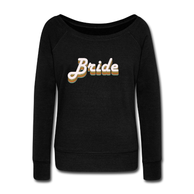 Hochzeit Langarmshirt - Braut Schriftzug retro