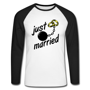 Hochzeit Langarmshirt - just married JGA ...+