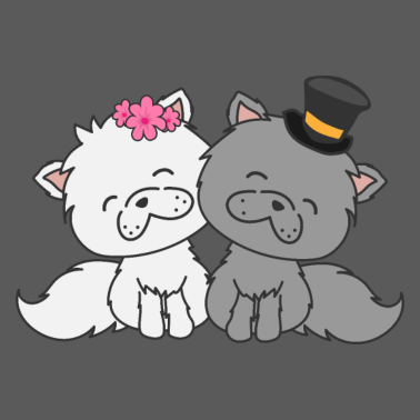 Motiv Fröhliche Katzen Braut und Bräutigam Hochzeit