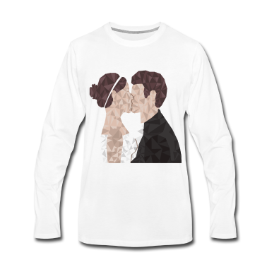 Hochzeit Langarmshirt - Frisch Verheiratet - Ehepaar im Low Poly Style