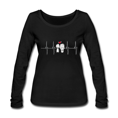 Hochzeit Langarmshirt - Brautpaar Herzschlag JGA und Polterabend Geschenk