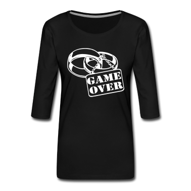 Hochzeit Langarmshirt - JGA Ehe Schild game over ...+