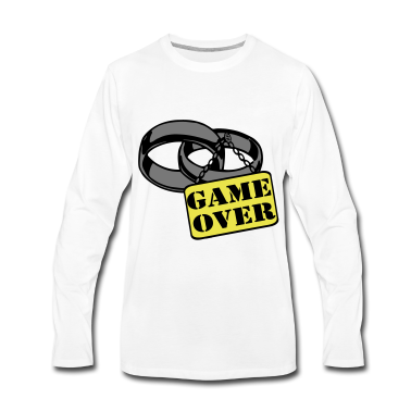 Hochzeit Langarmshirt - JGA Ehe Schild game over ...+