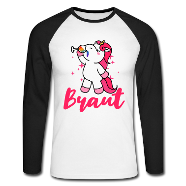 Hochzeit Langarmshirt - Ich bin die Braut JGA Party Junggesellen Einhorn