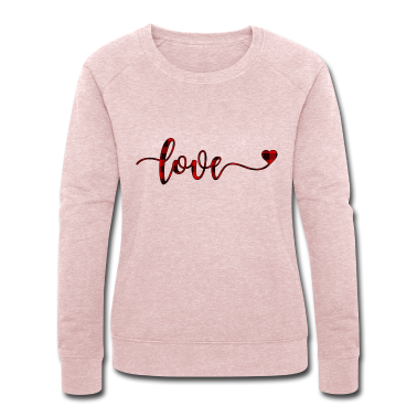 Hochzeit Pullover - Love-Herz-Schriftzug