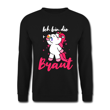 Hochzeit Pullover - Ich bin die Braut JGA Party Junggesellen Einhorn