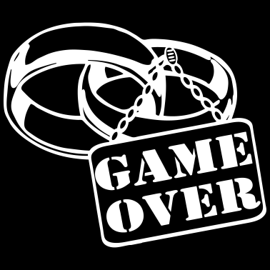 Motiv JGA Ehe Schild game over ...+