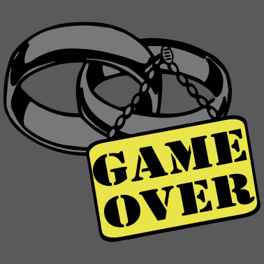 Motiv JGA Ehe Schild game over ...+